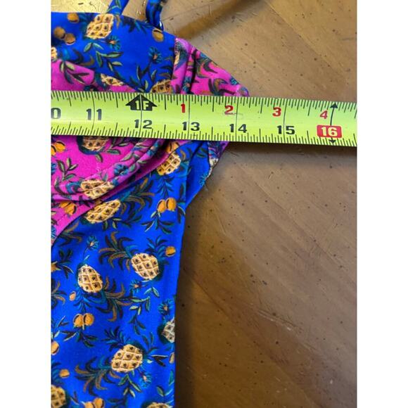 Farm Rio NWT Fruit Dots Bi Printed One Piece Swimsuit In Pink And Blue Size XL - Picture 14 of 14